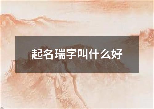 起名瑞字叫什么好