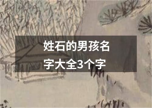 姓石的男孩名字大全3个字