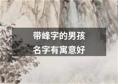 带峰字的男孩名字有寓意好