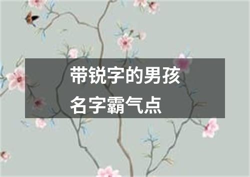 带锐字的男孩名字霸气点