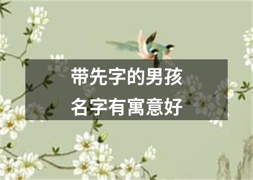 带先字的男孩名字有寓意好