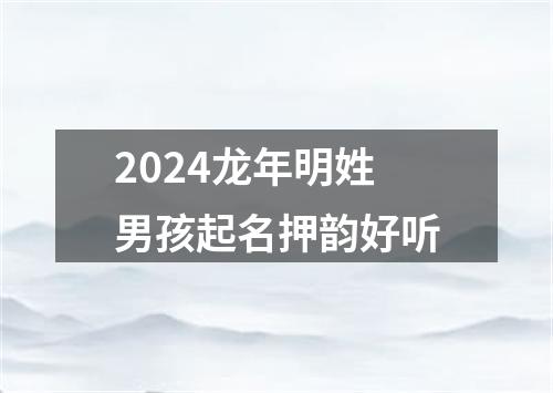 2024龙年明姓男孩起名押韵好听