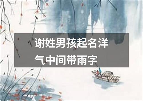 谢姓男孩起名洋气中间带雨字