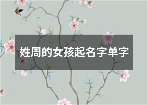 姓周的女孩起名字单字