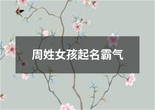 周姓女孩起名霸气