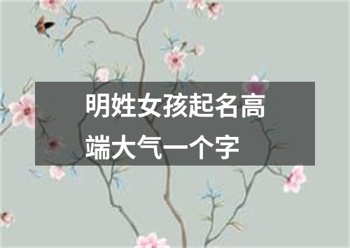 明姓女孩起名高端大气一个字