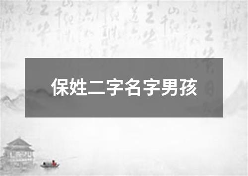 保姓二字名字男孩