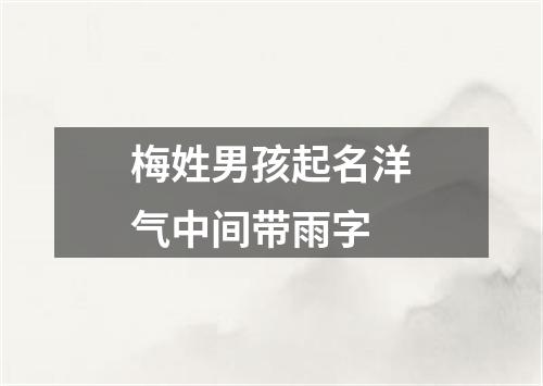 梅姓男孩起名洋气中间带雨字