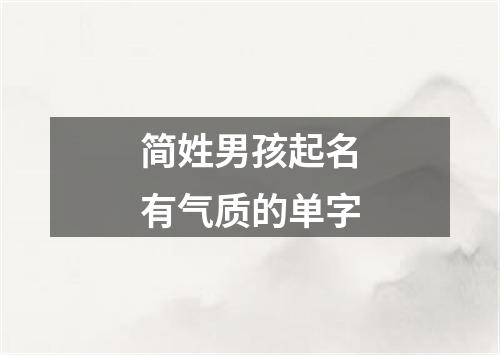 简姓男孩起名有气质的单字