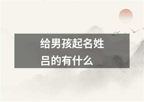 给男孩起名姓吕的有什么