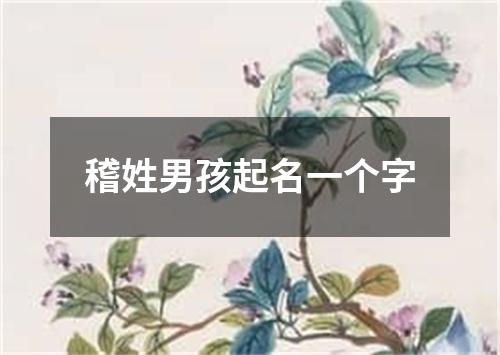 稽姓男孩起名一个字