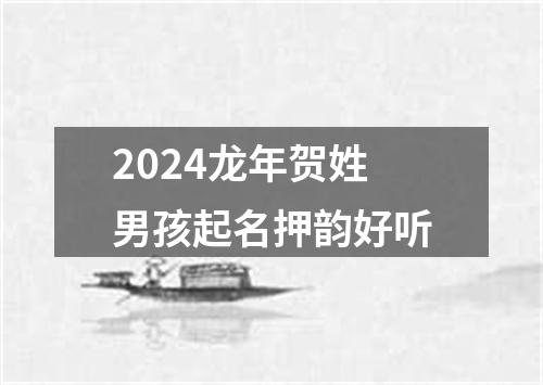 2024龙年贺姓男孩起名押韵好听