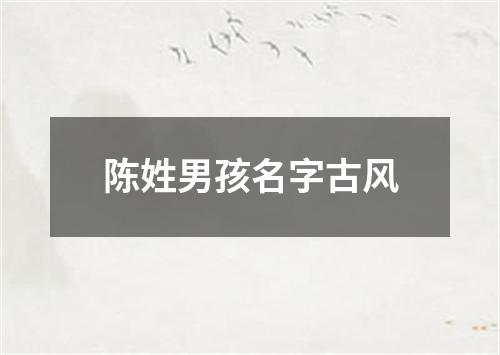 陈姓男孩名字古风