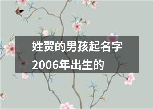 姓贺的男孩起名字2006年出生的