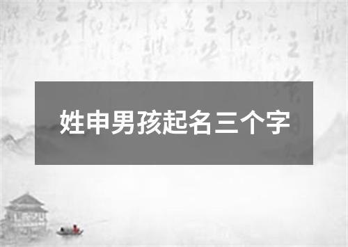 姓申男孩起名三个字