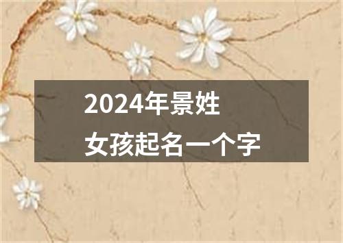 2024年景姓女孩起名一个字