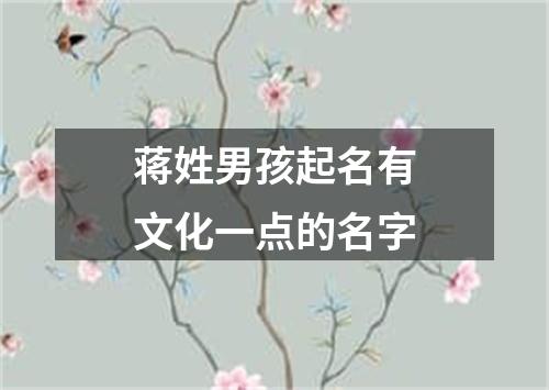 蒋姓男孩起名有文化一点的名字