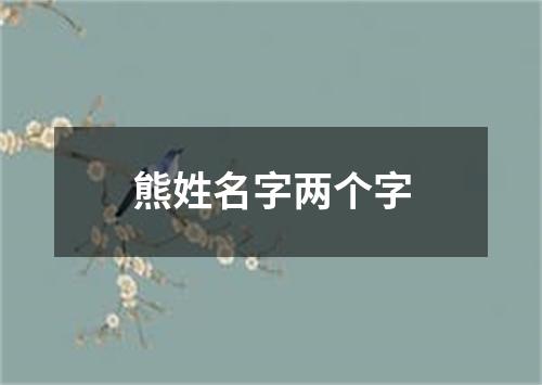 熊姓名字两个字