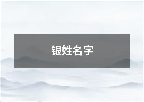 银姓名字