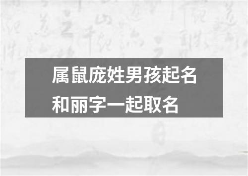 属鼠庞姓男孩起名和丽字一起取名