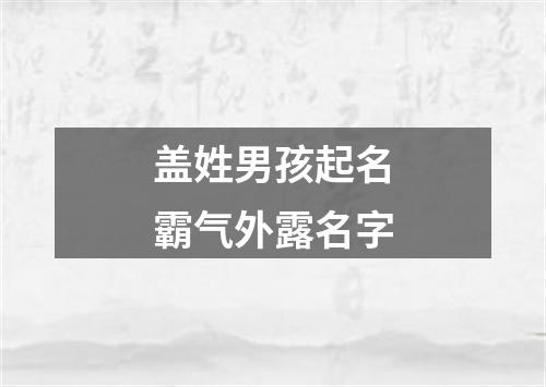 盖姓男孩起名霸气外露名字