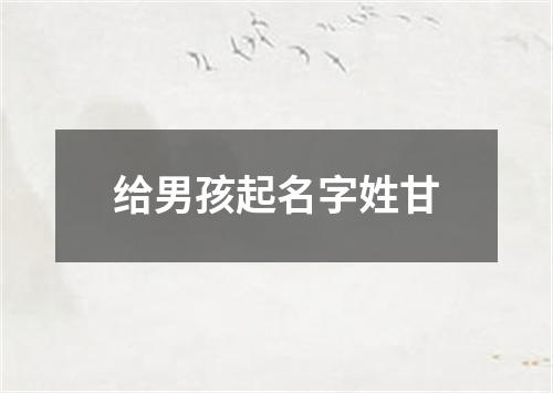 给男孩起名字姓甘