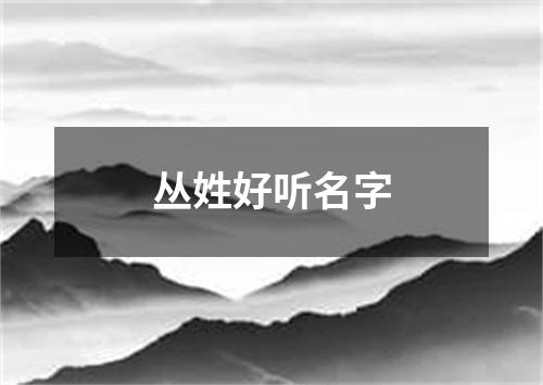 丛姓好听名字