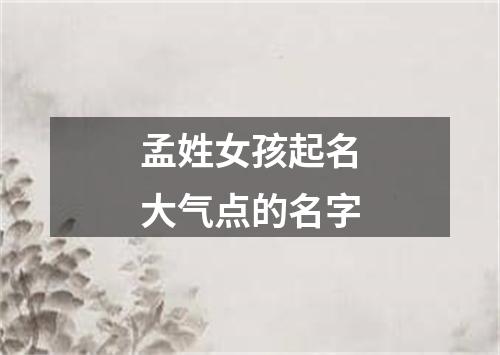 孟姓女孩起名大气点的名字