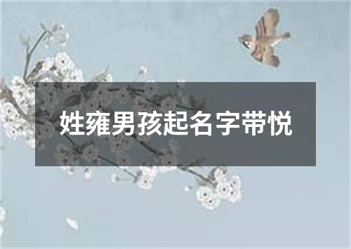 姓雍男孩起名字带悦