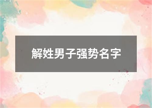 解姓男子强势名字