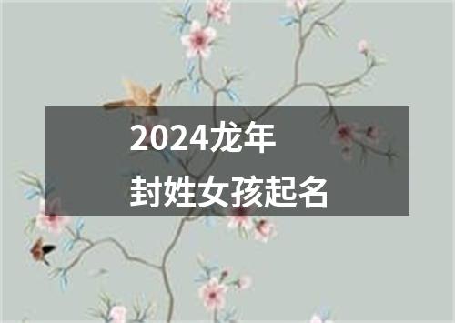 2024龙年封姓女孩起名