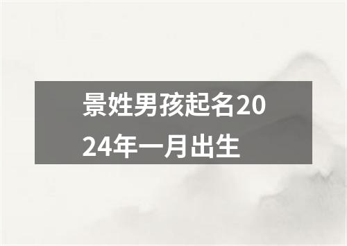 景姓男孩起名2024年一月出生