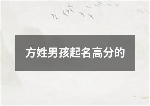 方姓男孩起名高分的