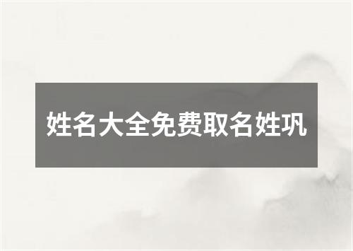 姓名大全免费取名姓巩