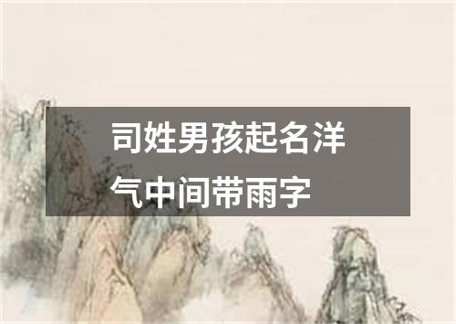 司姓男孩起名洋气中间带雨字