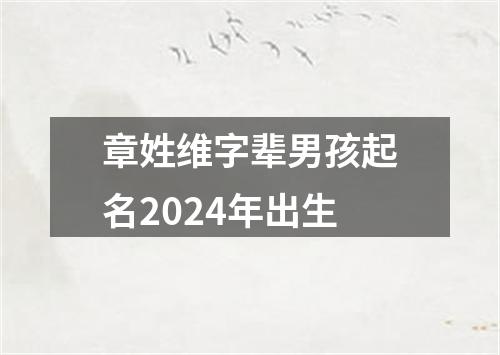 章姓维字辈男孩起名2024年出生