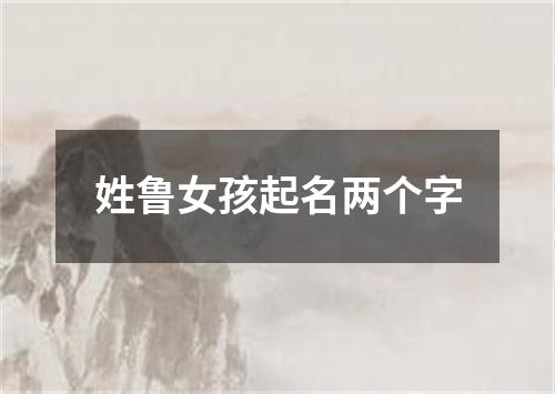 姓鲁女孩起名两个字