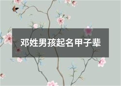 邓姓男孩起名甲子辈