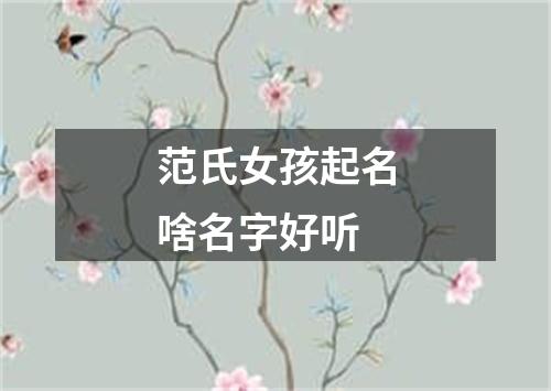 范氏女孩起名啥名字好听