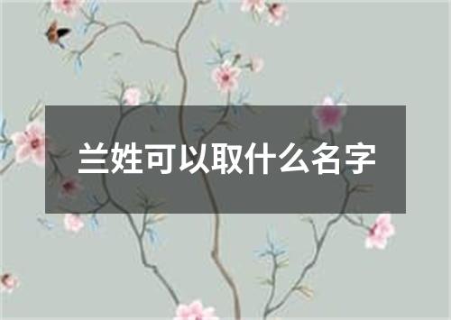 兰姓可以取什么名字