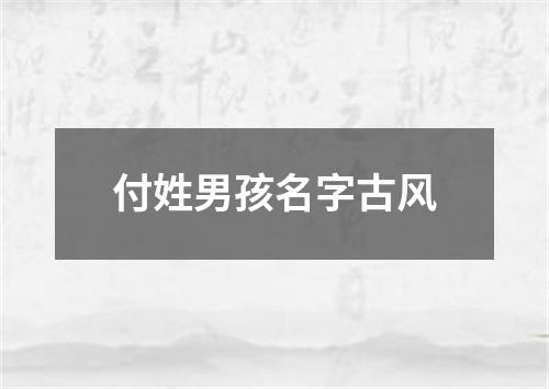 付姓男孩名字古风