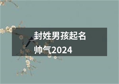 封姓男孩起名帅气2024