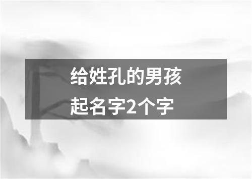 给姓孔的男孩起名字2个字