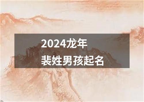 2024龙年裴姓男孩起名