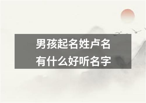 男孩起名姓卢名有什么好听名字