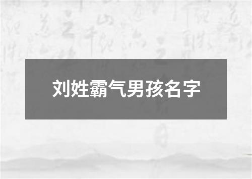 刘姓霸气男孩名字