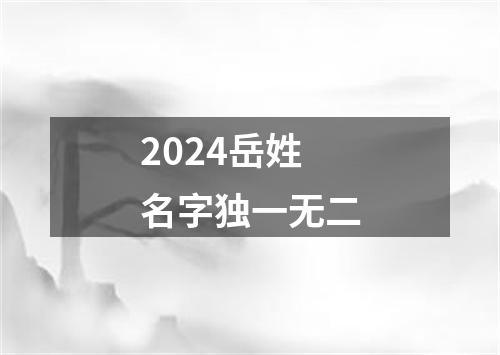 2024岳姓名字独一无二