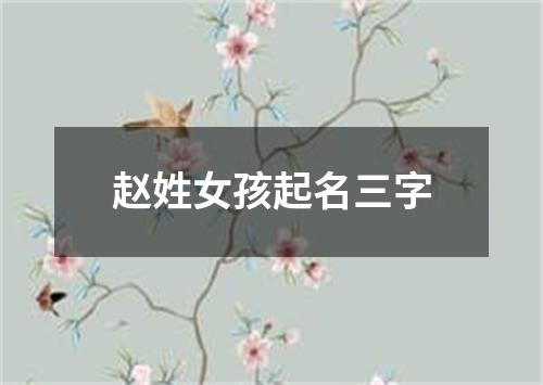 赵姓女孩起名三字