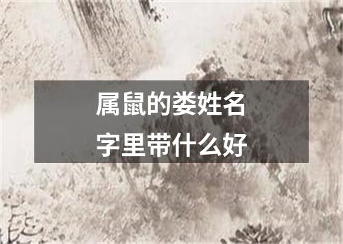 属鼠的娄姓名字里带什么好