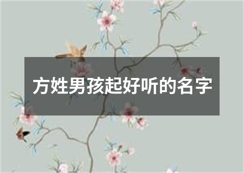 方姓男孩起好听的名字